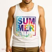 Summer Vibes Tie Dye Vacation Gift Tank Top thumb 3