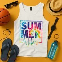 Summer Vibes Tie Dye Vacation Gift Tank Top thumb 4