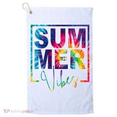 Summer Vibes Tie Dye Vacation Gift Golf Towel