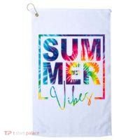 Summer Vibes Tie Dye Vacation Gift Golf Towel thumb 0