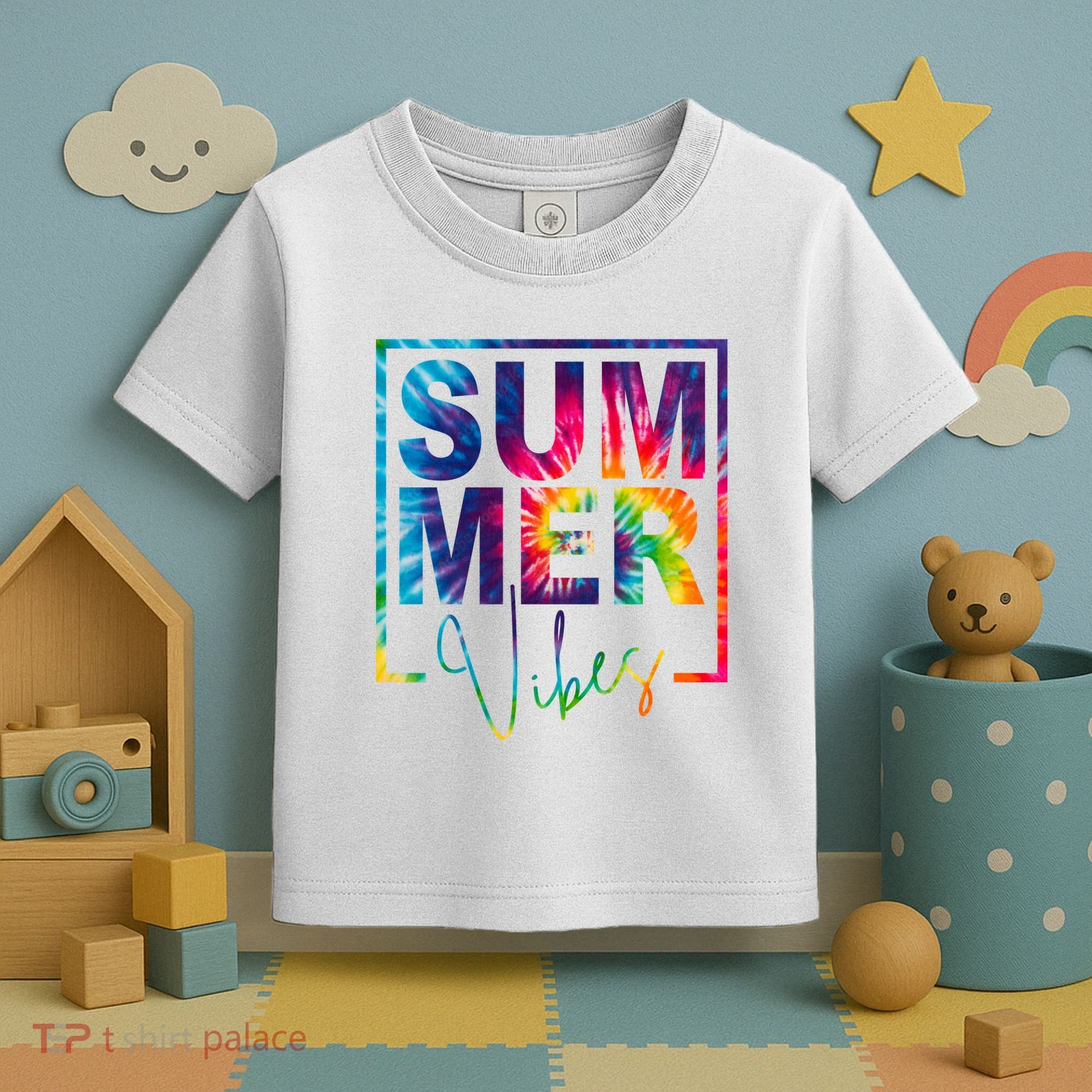 Summer Vibes Tie Dye Vacation Gift Toddler T-Shirt