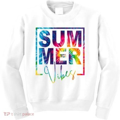 Summer Vibes Tie Dye Vacation Gift Kids Sweatshirt