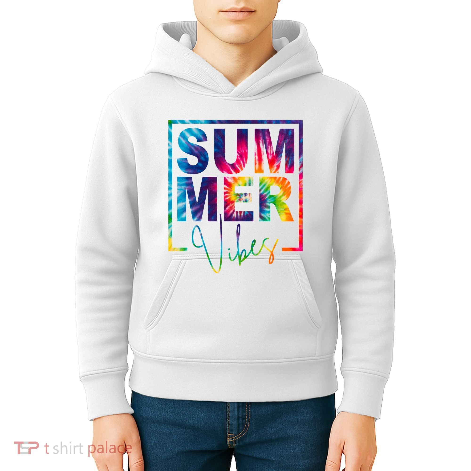Summer Vibes Tie Dye Vacation Gift Kids Hoodie