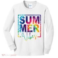 Summer Vibes Tie Dye Vacation Gift Kids Long Sleeve Shirt thumb 0