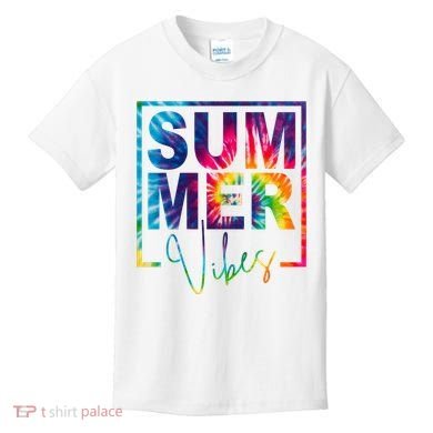 Summer Vibes Tie Dye Vacation Gift Kids T-Shirt