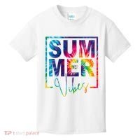 Summer Vibes Tie Dye Vacation Gift Kids T-Shirt thumb 0