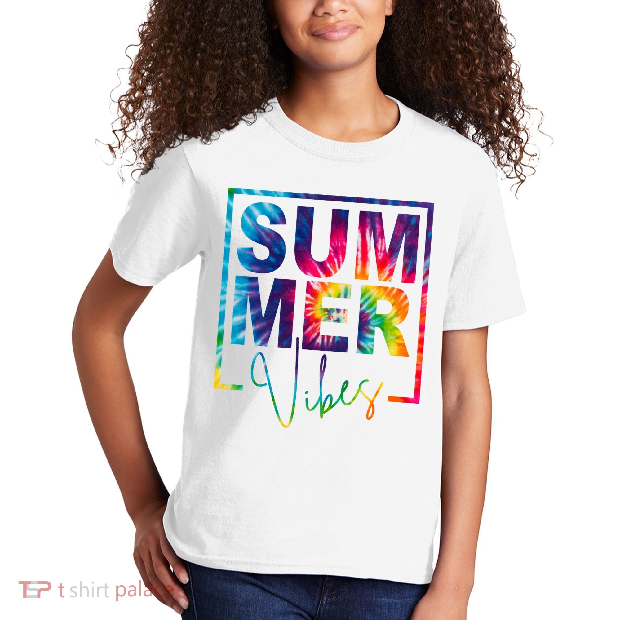 Summer Vibes Tie Dye Vacation Gift Kids T-Shirt