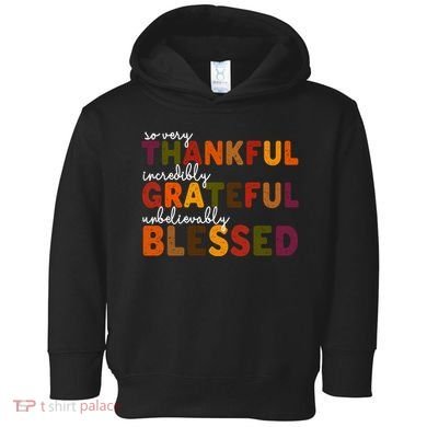 So Very Thankful Incredibly Grateful Unbelievably Blessed Toddler Hoodie