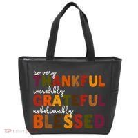So Very Thankful Incredibly Grateful Unbelievably Blessed Tote Bag thumb 0