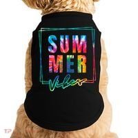 Summer Vibes Tie Dye Summer Vacation Doggie Tank thumb 0