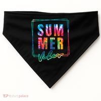 Summer Vibes Tie Dye Summer Vacation USA-Made Doggie Bandana thumb 0