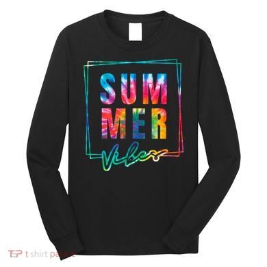 Summer Vibes Tie Dye Summer Vacation Long Sleeve Shirt