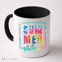 Summer Vibes Tie Dye Summer Vacation Coffee Mug thumb 0