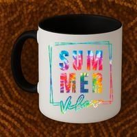 Summer Vibes Tie Dye Summer Vacation Coffee Mug thumb 2