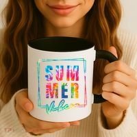 Summer Vibes Tie Dye Summer Vacation Coffee Mug thumb 3