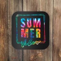 Summer Vibes Tie Dye Summer Vacation Coaster thumb 0