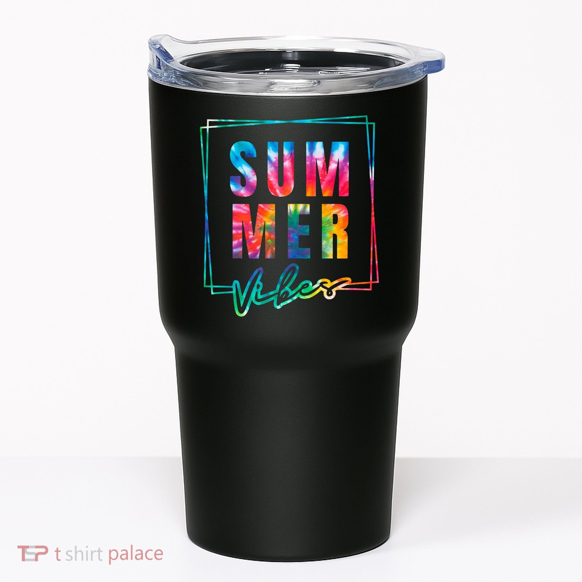 Summer Vibes Tie Dye Summer Vacation Tumbler