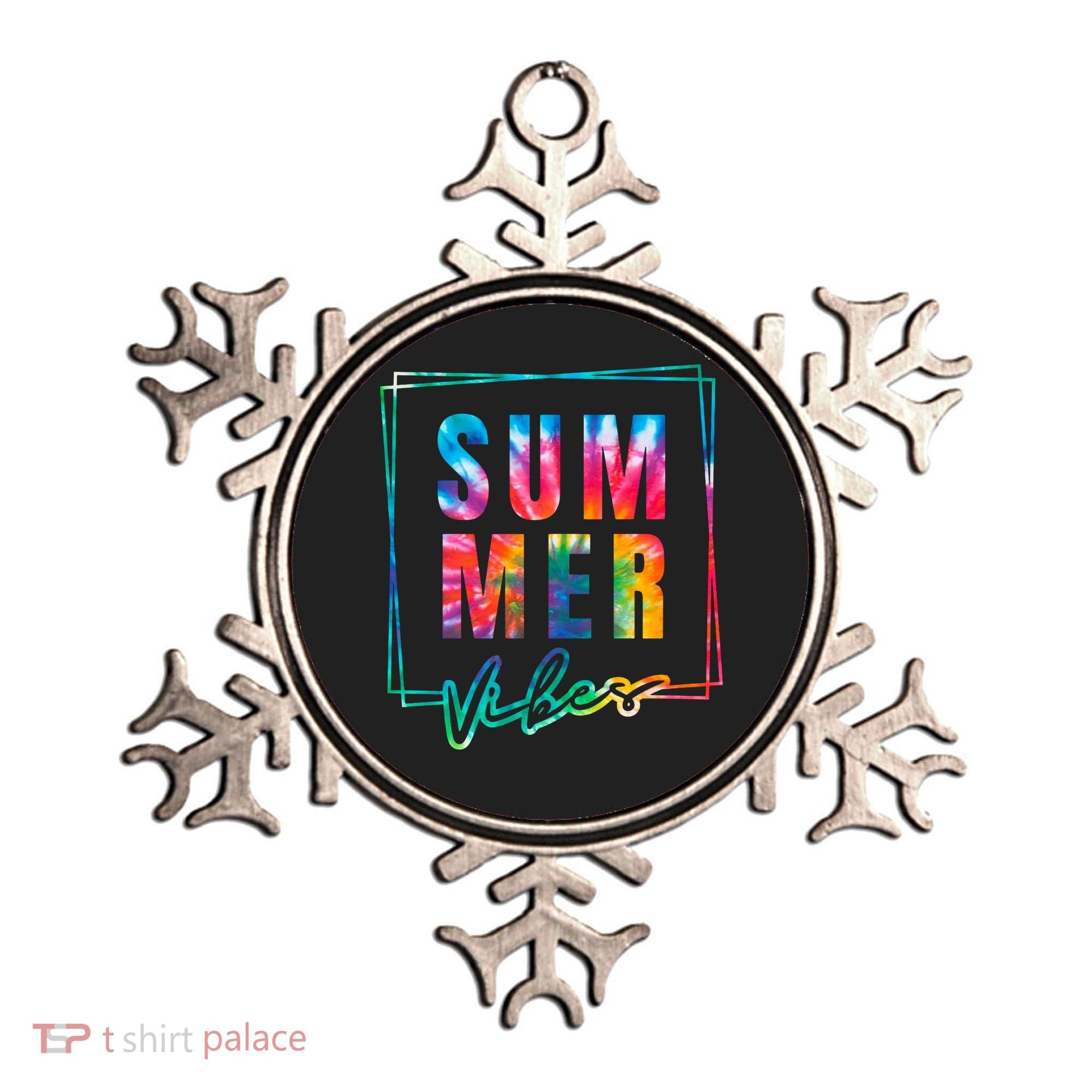 Summer Vibes Tie Dye Summer Vacation Ornament