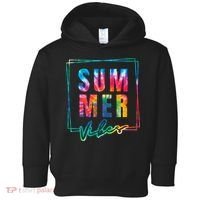 Summer Vibes Tie Dye Summer Vacation Toddler Hoodie thumb 0
