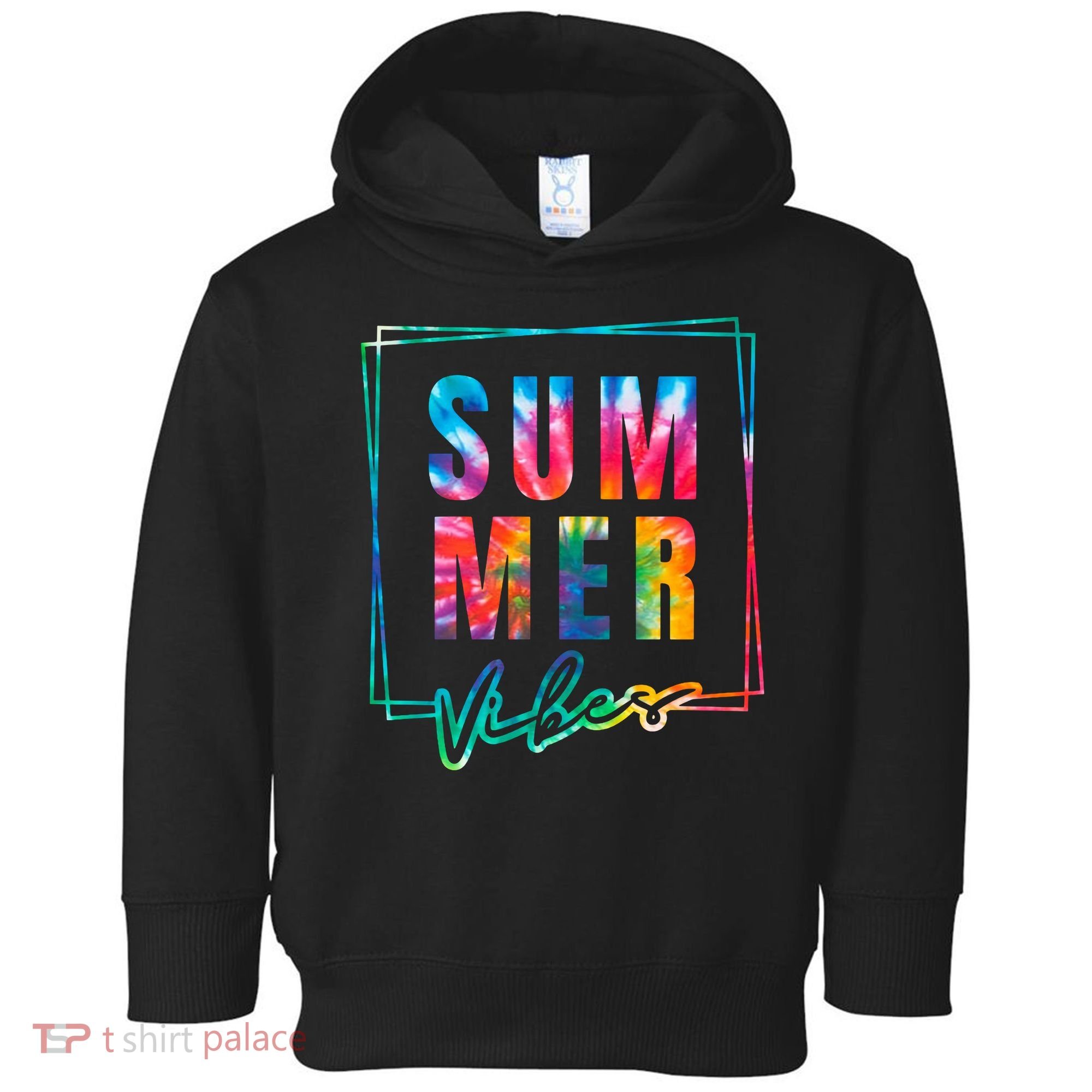 Summer Vibes Tie Dye Summer Vacation Toddler Hoodie