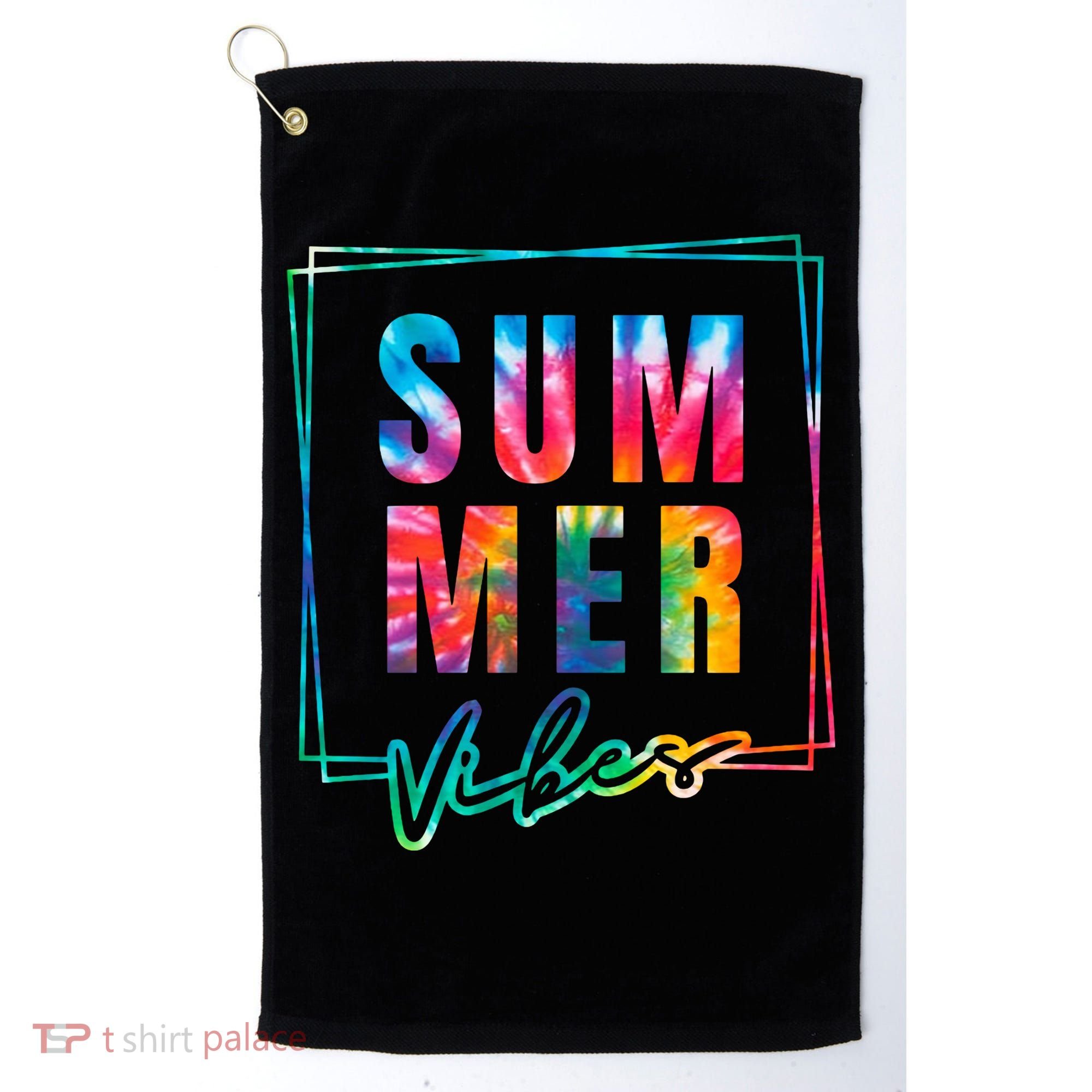 Summer Vibes Tie Dye Summer Vacation Golf Towel