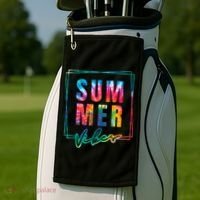 Summer Vibes Tie Dye Summer Vacation Golf Towel thumb 2