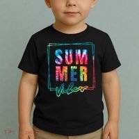Summer Vibes Tie Dye Summer Vacation Toddler T-Shirt thumb 2