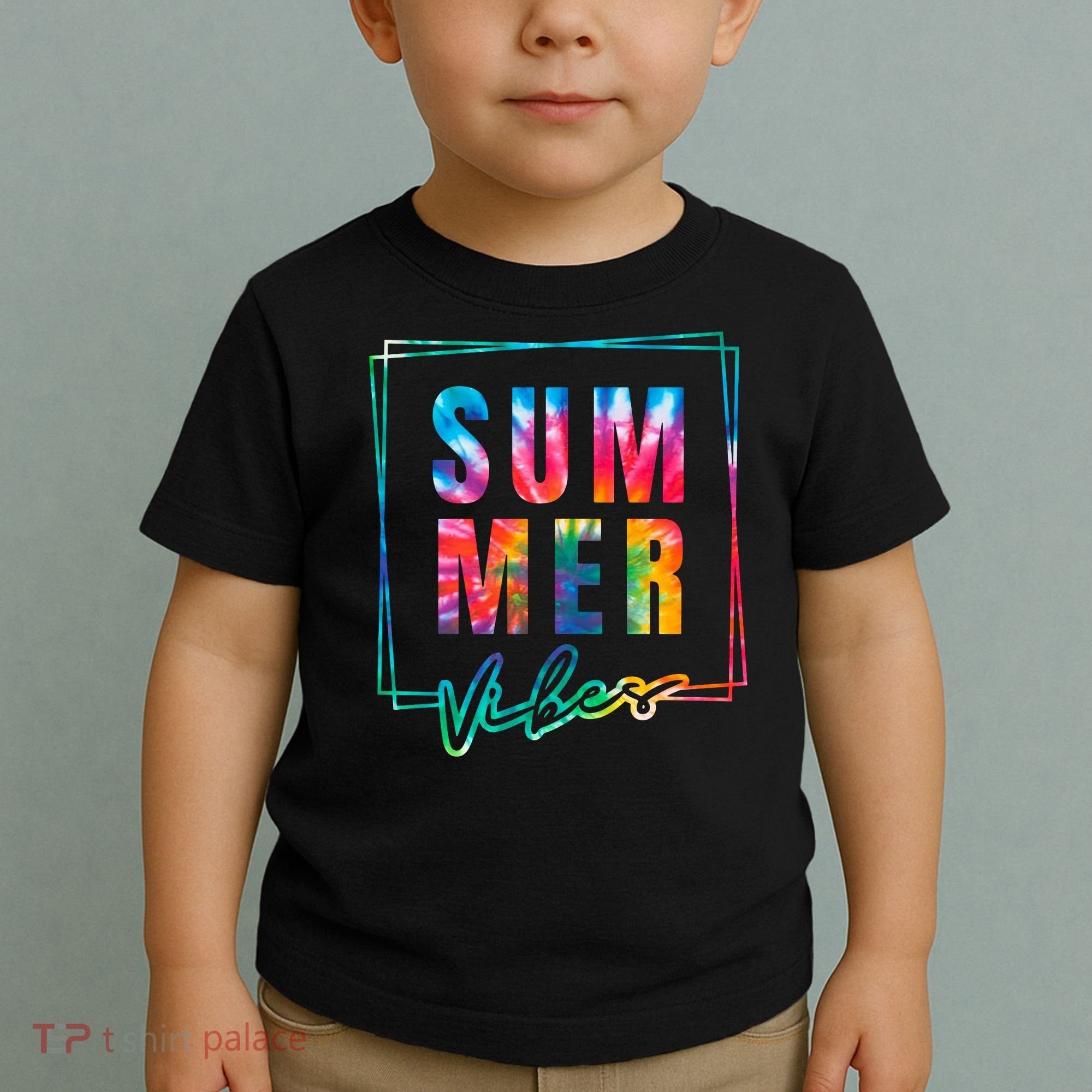 Summer Vibes Tie Dye Summer Vacation Toddler T-Shirt