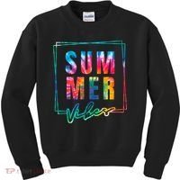 Summer Vibes Tie Dye Summer Vacation Kids Sweatshirt thumb 0