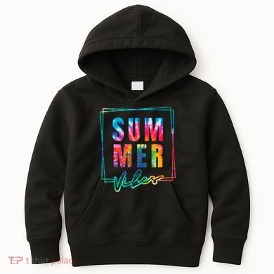 Summer Vibes Tie Dye Summer Vacation Kids Hoodie
