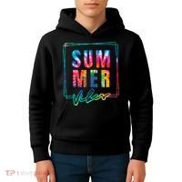 Summer Vibes Tie Dye Summer Vacation Kids Hoodie thumb 4