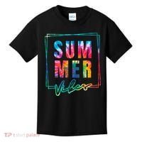 Summer Vibes Tie Dye Summer Vacation Kids T-Shirt thumb 0