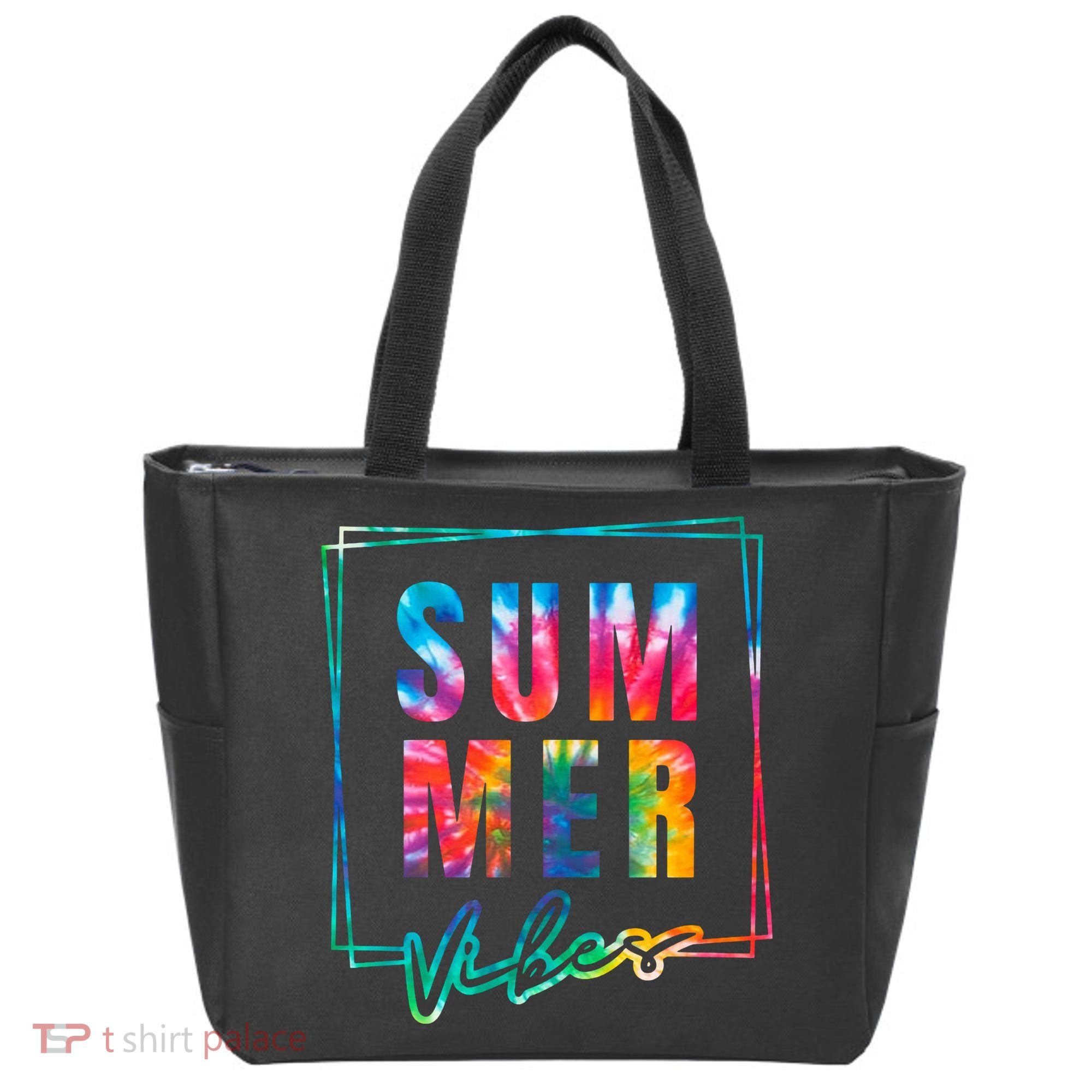 Summer Vibes Tie Dye Summer Vacation Tote Bag