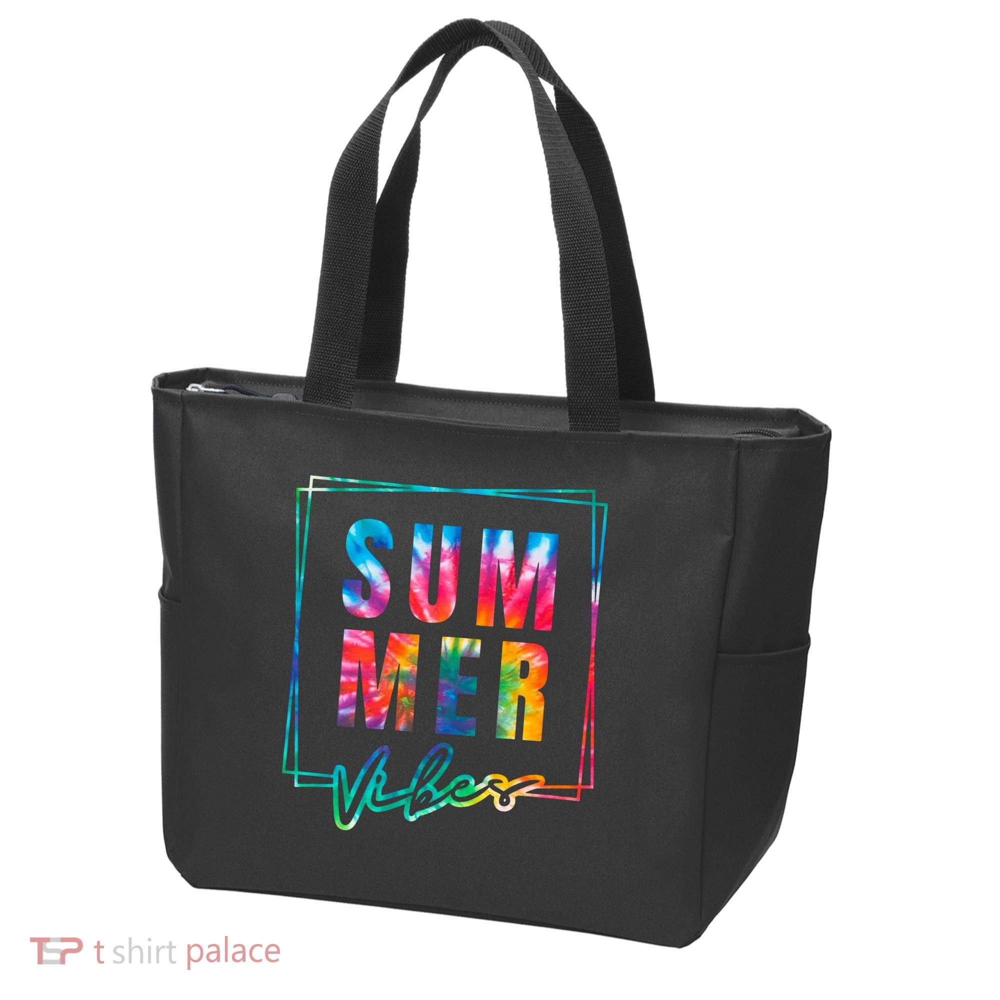 Summer Vibes Tie Dye Summer Vacation Tote Bag