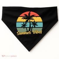Summer Vibes Tropical Retro Sunset USA-Made Doggie Bandana thumb 0