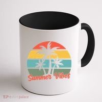 Summer Vibes Tropical Retro Sunset Coffee Mug thumb 1