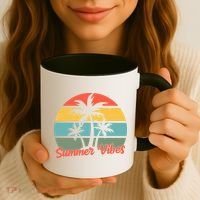 Summer Vibes Tropical Retro Sunset Coffee Mug thumb 3