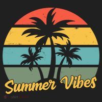 Summer Vibes Tropical Retro Sunset Beanie thumb 2