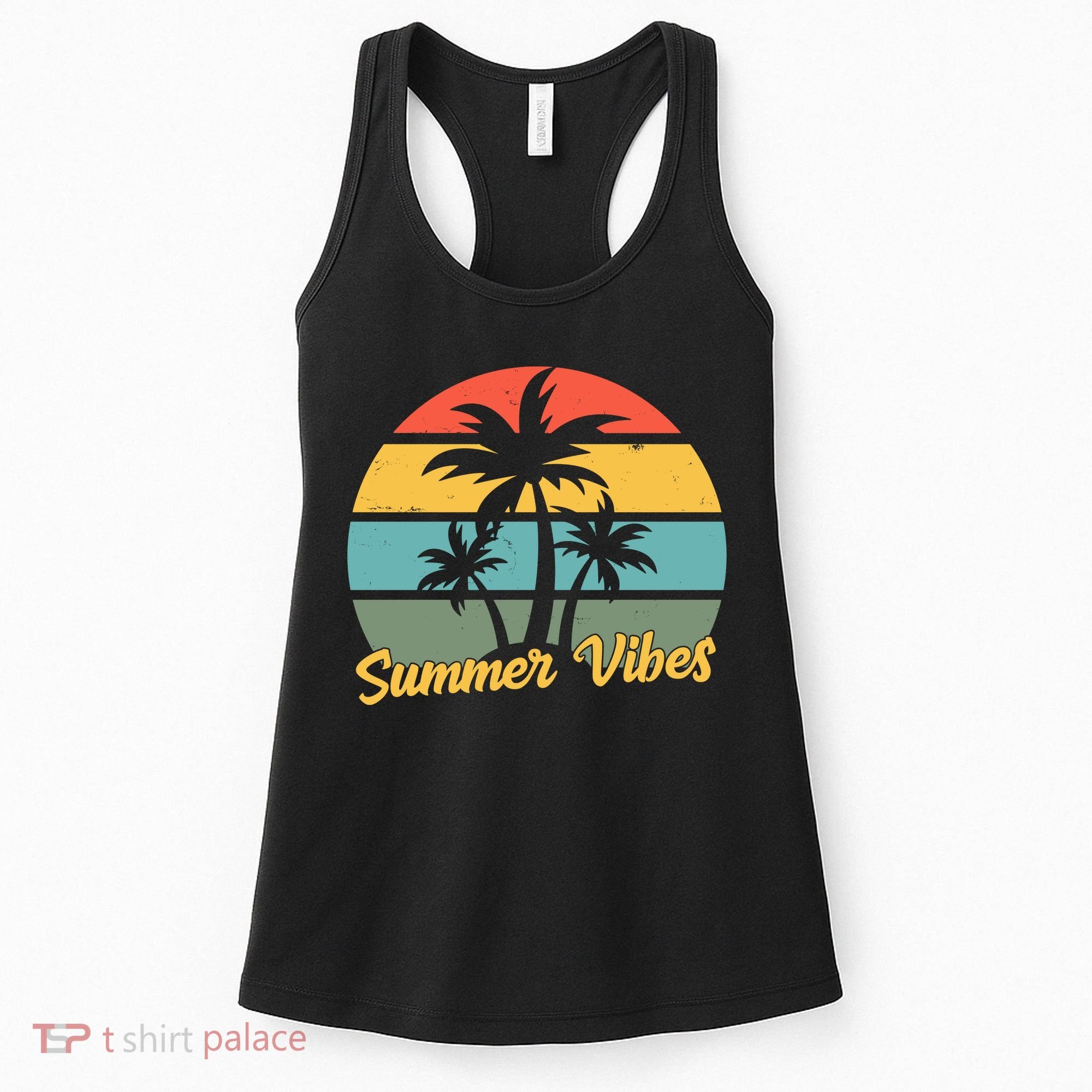 Summer Vibes Tropical Retro Sunset Women's Tank Top
