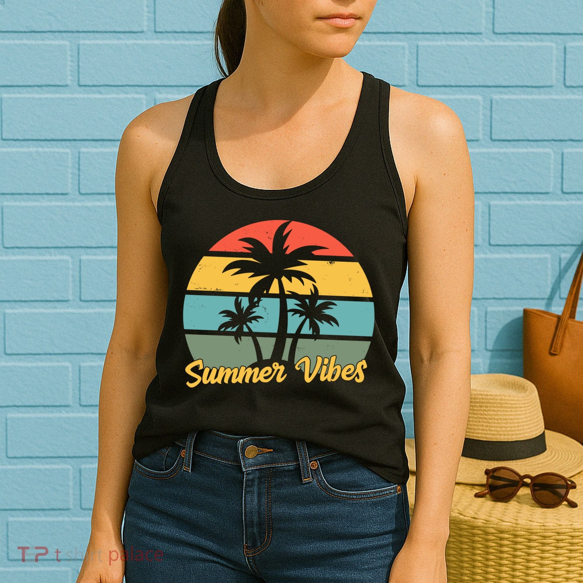 Summer Vibes Tropical Retro Sunset Women's Tank Top
