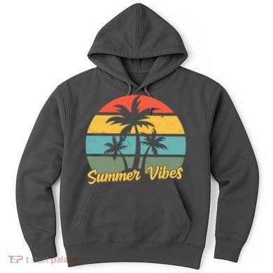 Summer Vibes Tropical Retro Sunset Hoodie