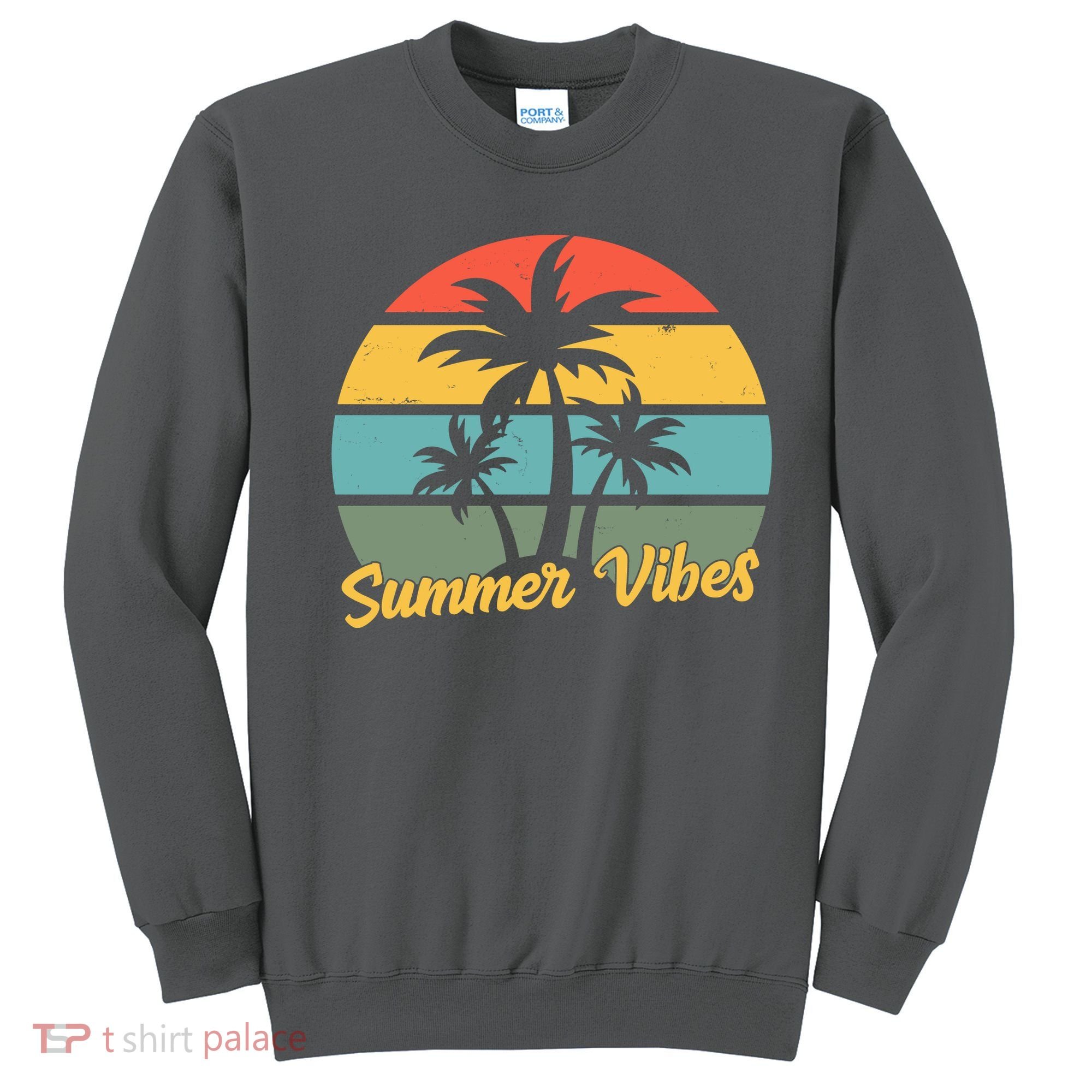 Summer Vibes Tropical Retro Sunset Sweatshirt