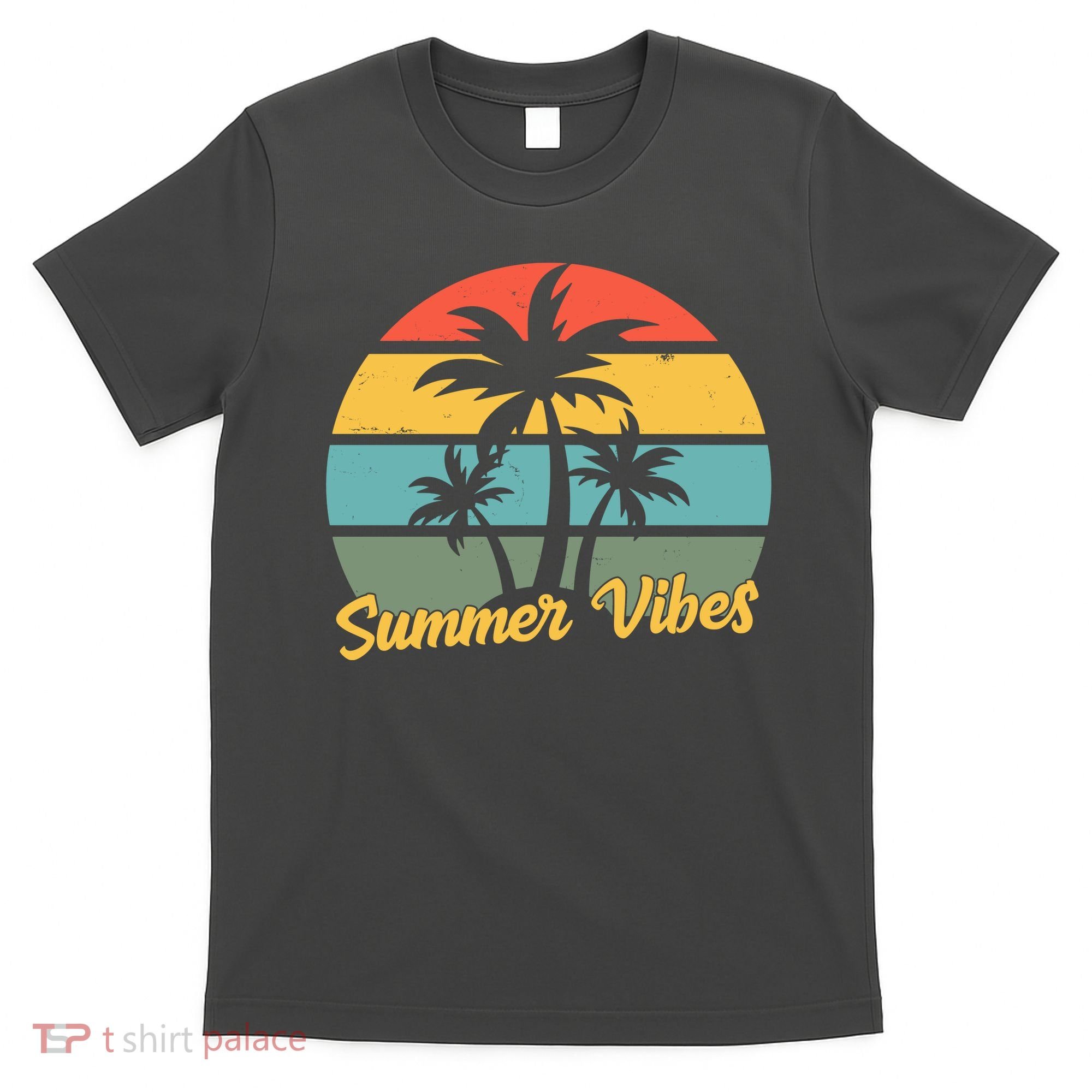 Summer Vibes Tropical Retro Sunset T-Shirt
