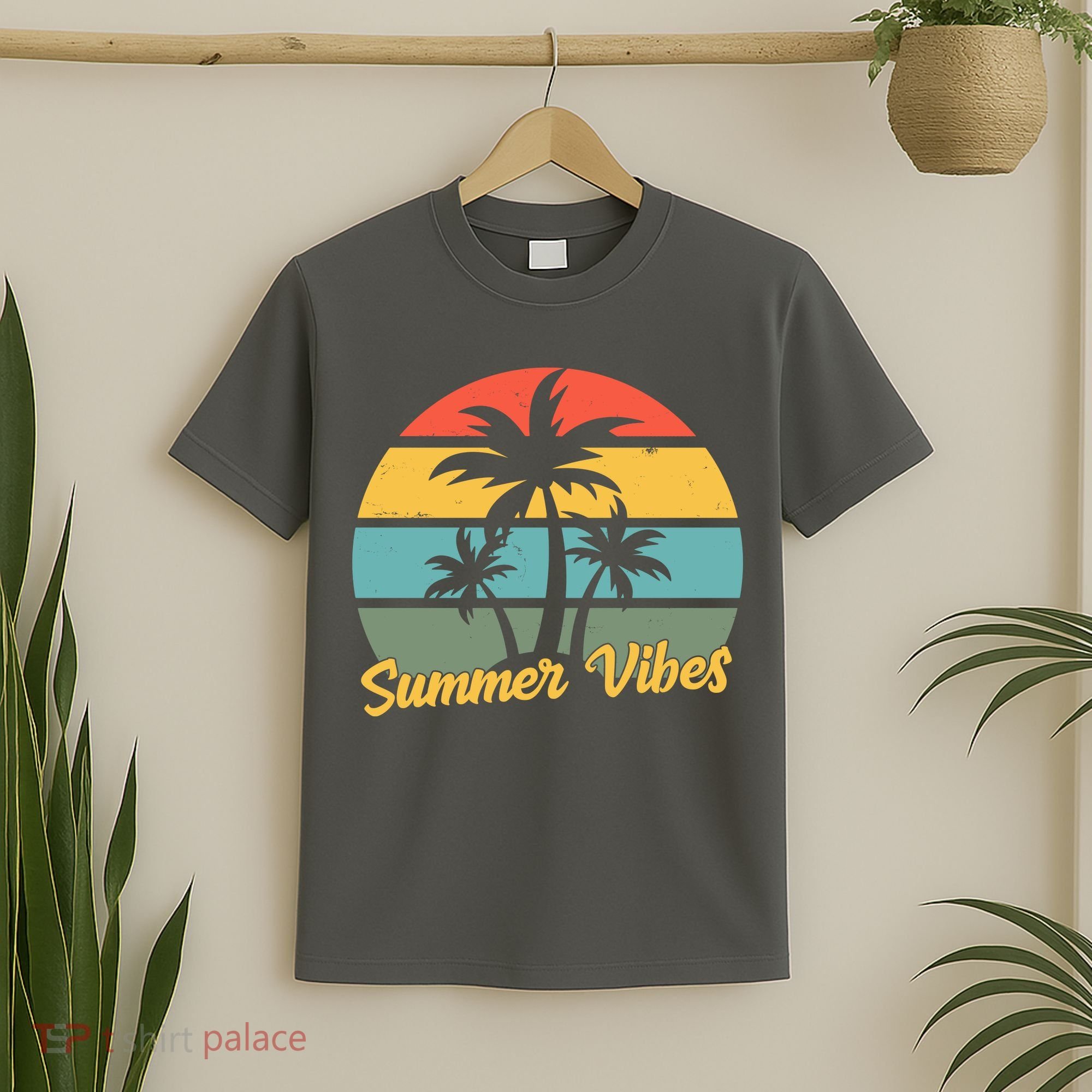Summer Vibes Tropical Retro Sunset T-Shirt