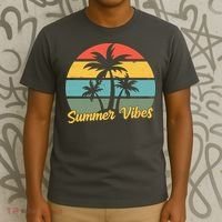 Summer Vibes Tropical Retro Sunset T-Shirt thumb 3