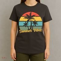 Summer Vibes Tropical Retro Sunset T-Shirt thumb 4