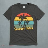 Summer Vibes Tropical Retro Sunset T-Shirt thumb 5
