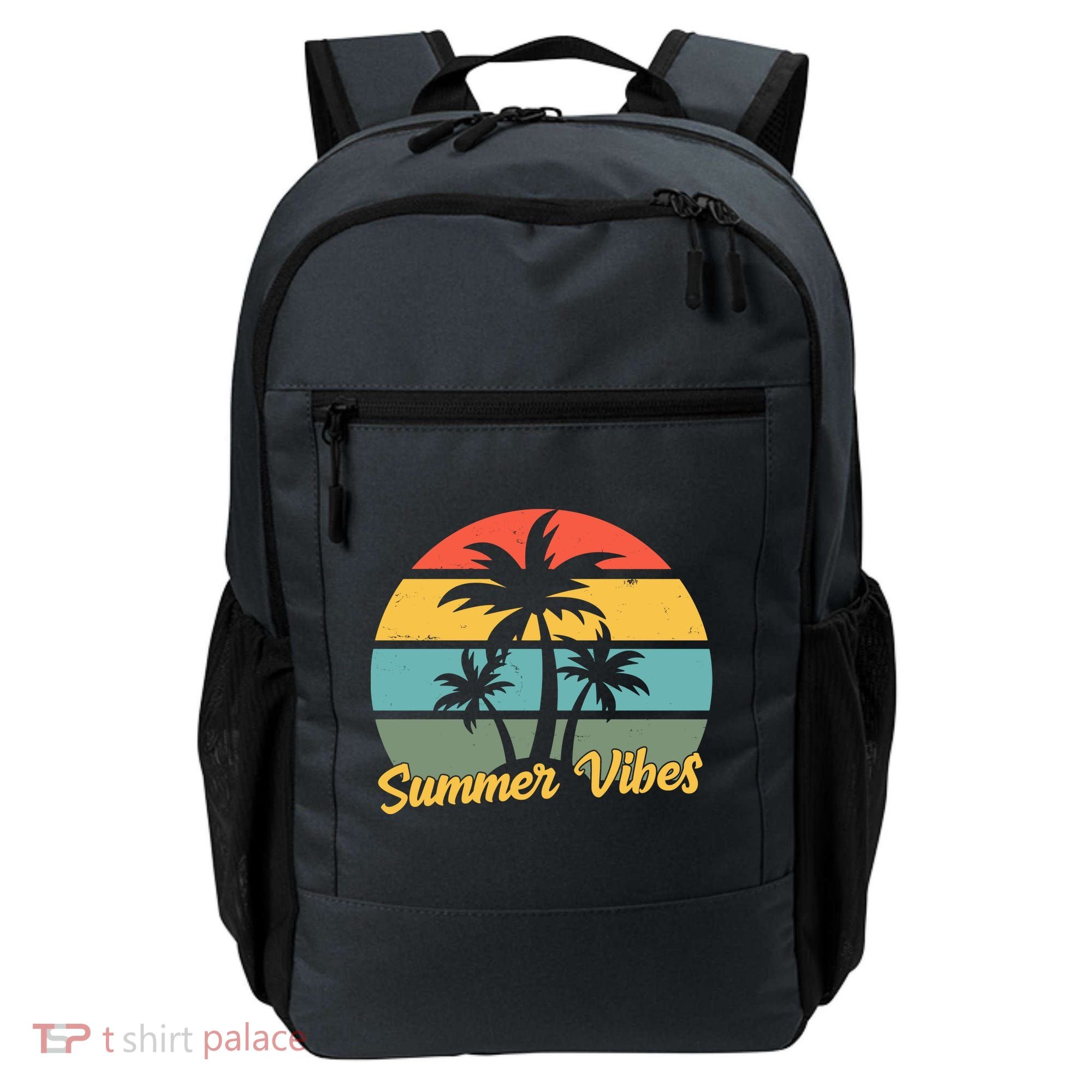 Summer Vibes Tropical Retro Sunset Backpack