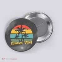 Summer Vibes Tropical Retro Sunset Button thumb 0