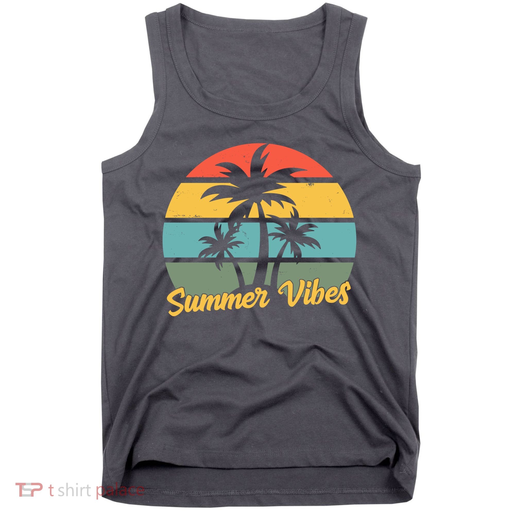Summer Vibes Tropical Retro Sunset Tank Top
